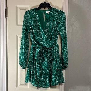 🛼🥁🧩 Japan green polka dot dress